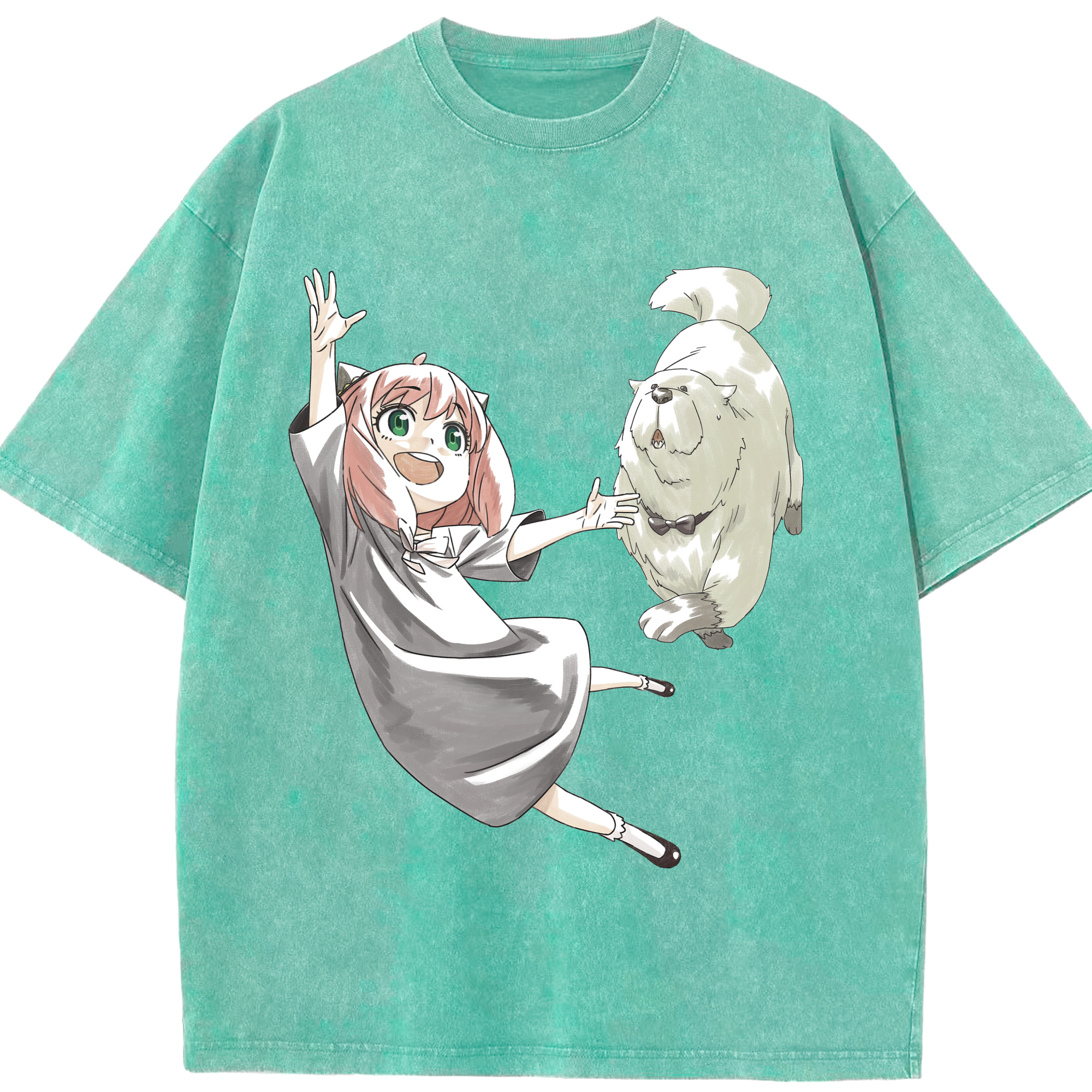 （画像用） SPY×FAMILY间谍家家酒 綿100% ヴィンテージ風 半袖Tシャツ（フロントプリント）